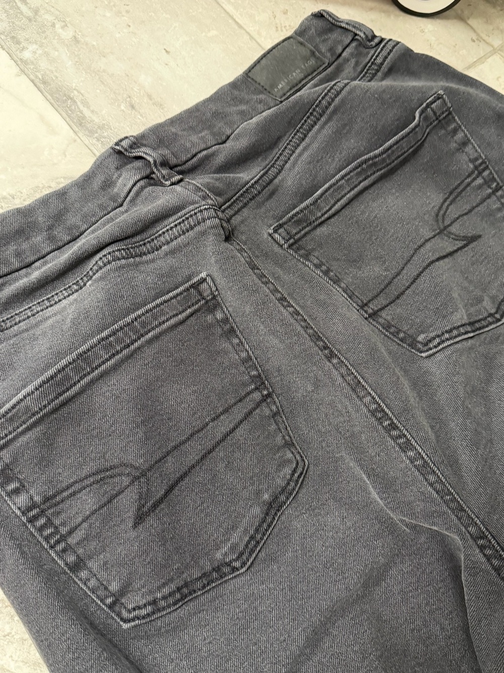 American Eagle Black Wash Jeans Women’s Size 8 Hugh Rise Straight Slim - Picture 6 of 7